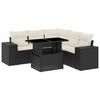vidaXL 6 Piece Garden Sofa Set with Cushions Black Poly Rattan