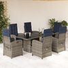 vidaXL 9 Piece Garden Dining Set with Cushions Grey Poly Rattan