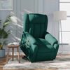 vidaXL Stand up Massage Recliner Chair Dark Green Fabric