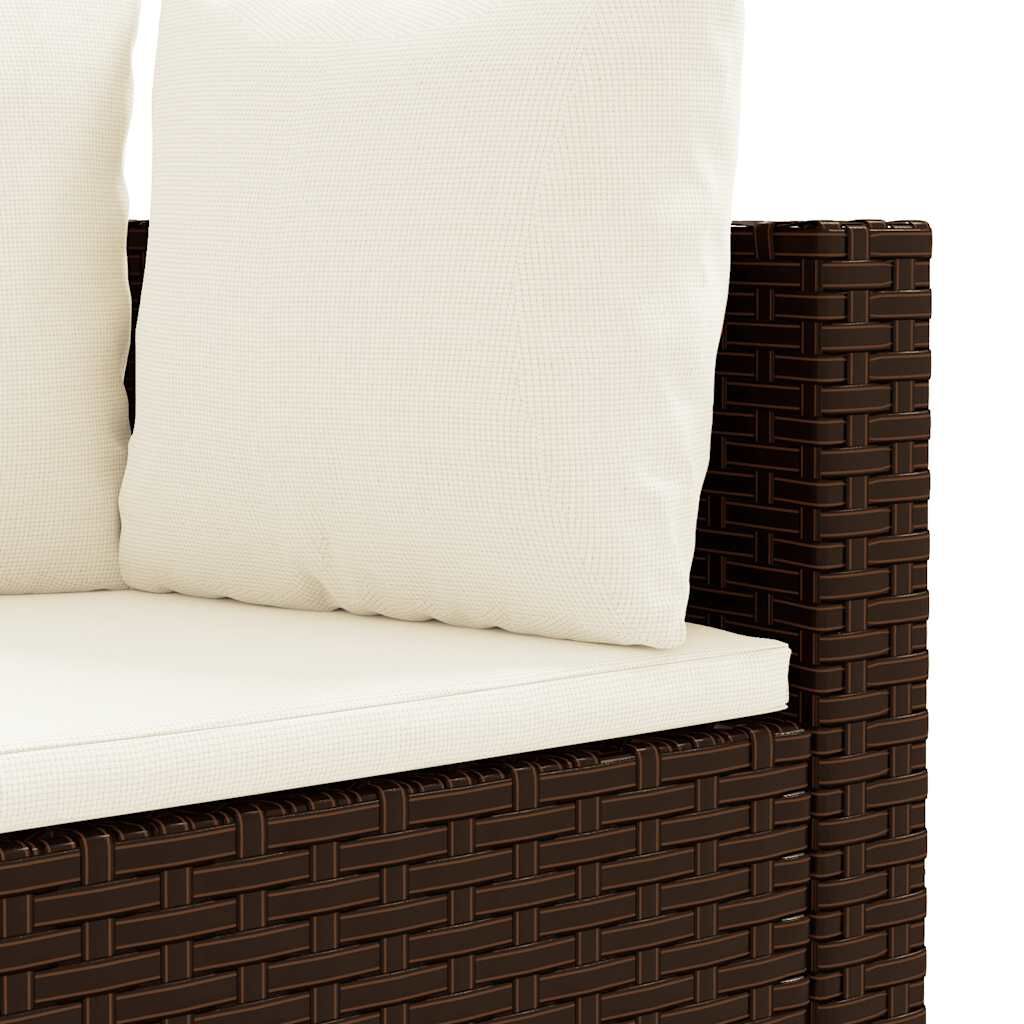vidaXL 7 Piece Garden Sofa Set with Cushions Brown Poly Rattan