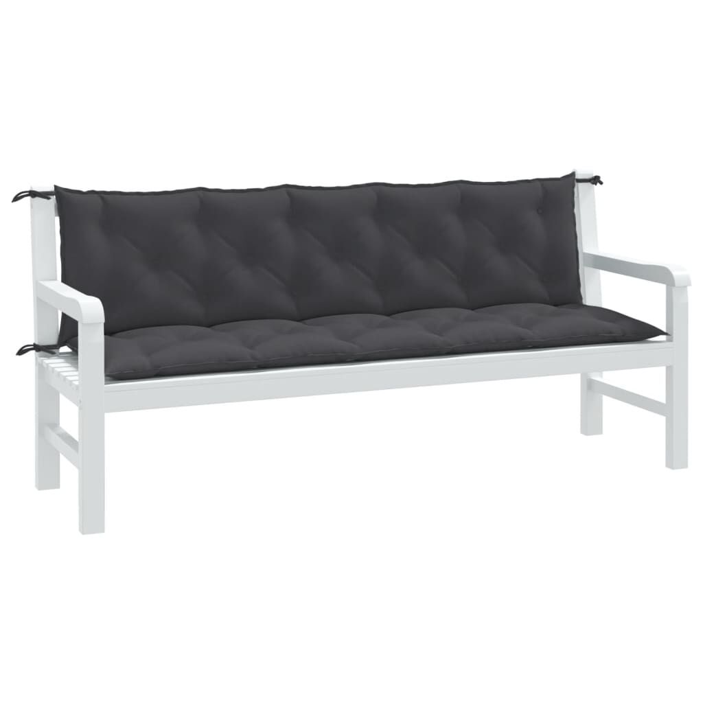 vidaXL Garden Bench Cushions 2 pcs Melange Anthracite 180x50x7 cm Fabric