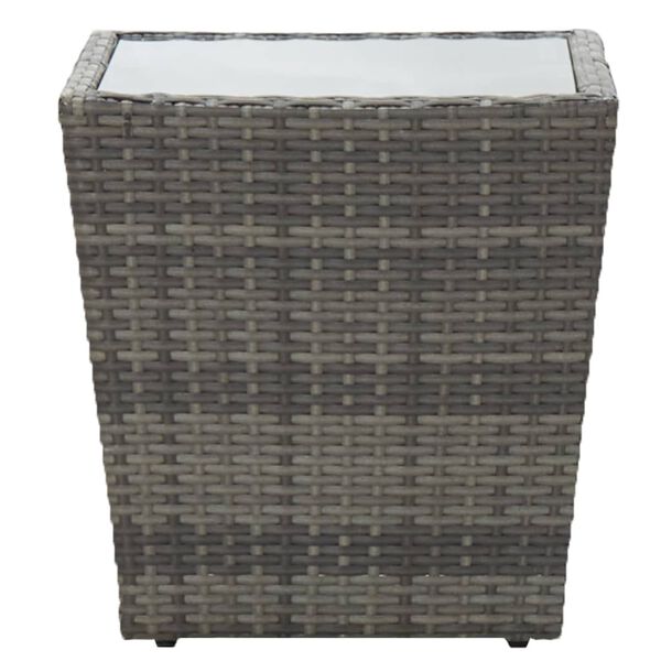 vidaXL 5 Piece Garden Bistro Set Poly Rattan and Tempered Glass Grey