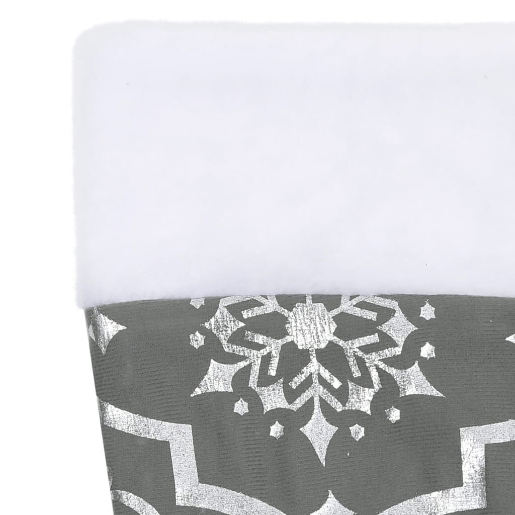 vidaXL Luxury Christmas Tree Skirt with Sock Grey 90 cm Fabric