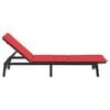 vidaXL Sun Lounger with Cushion Brown Poly Rattan