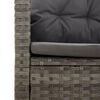 vidaXL 4 Piece Garden Lounge Set with Cushions Grey Poly Rattan