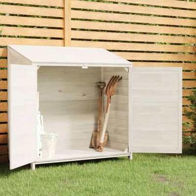 vidaXL Garden Shed White 102x52x112 cm Solid Wood Fir