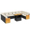 vidaXL 11 Piece Garden Sofa Set with Cushions Black Poly Rattan