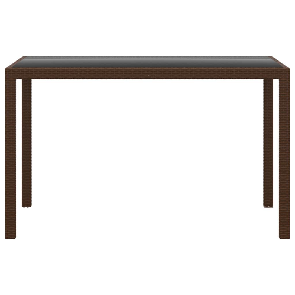 vidaXL 3 Piece Garden Dining Set with Cushions Poly Rattan Brown