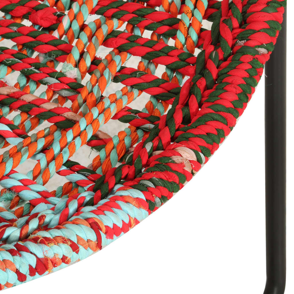 vidaXL Circle Chair Multicolours Chindi Fabric