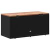 vidaXL Garden Storage Box Black 110x50x54 cm Poly Rattan Acacia Wood