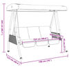 vidaXL Garden Swing Bench with Adjustable Canopy Dark Grey Steel
