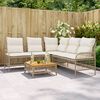vidaXL 2 Piece Garden Sofa Set with Cushions Beige Poly Rattan