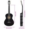 vidaXL 8 Piece Classical Guitar Beginner Set Black 1/2 34"