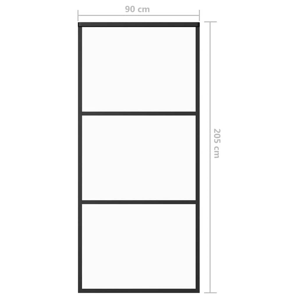 vidaXL Sliding Door ESG Glass and Aluminium 90x205 cm Black
