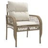 vidaXL 4 Piece Garden Sofa Set with Cushions Beige Poly Rattan