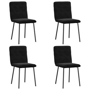 vidaXL Dining Chairs 4 pcs Black Velvet