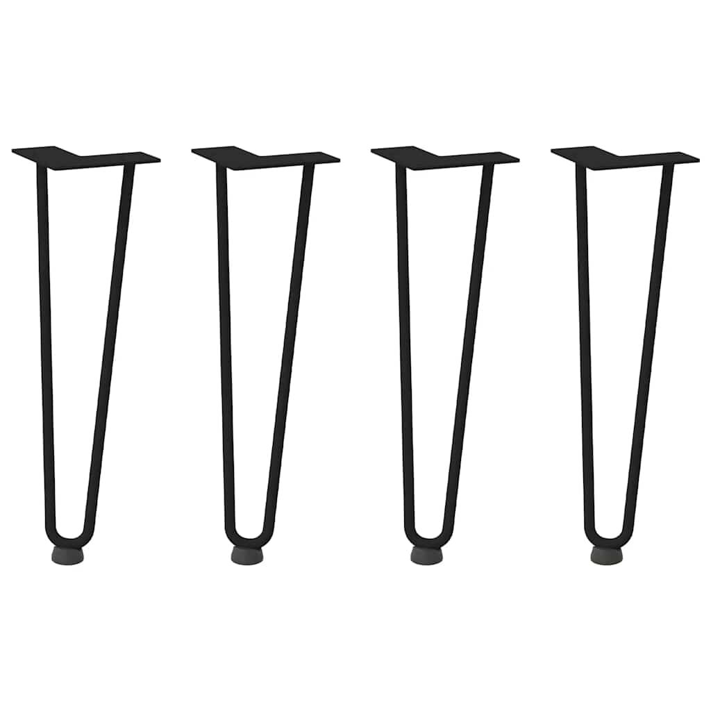 vidaXL Hairpin Table Legs 4 pcs Black 42 cm Solid Steel