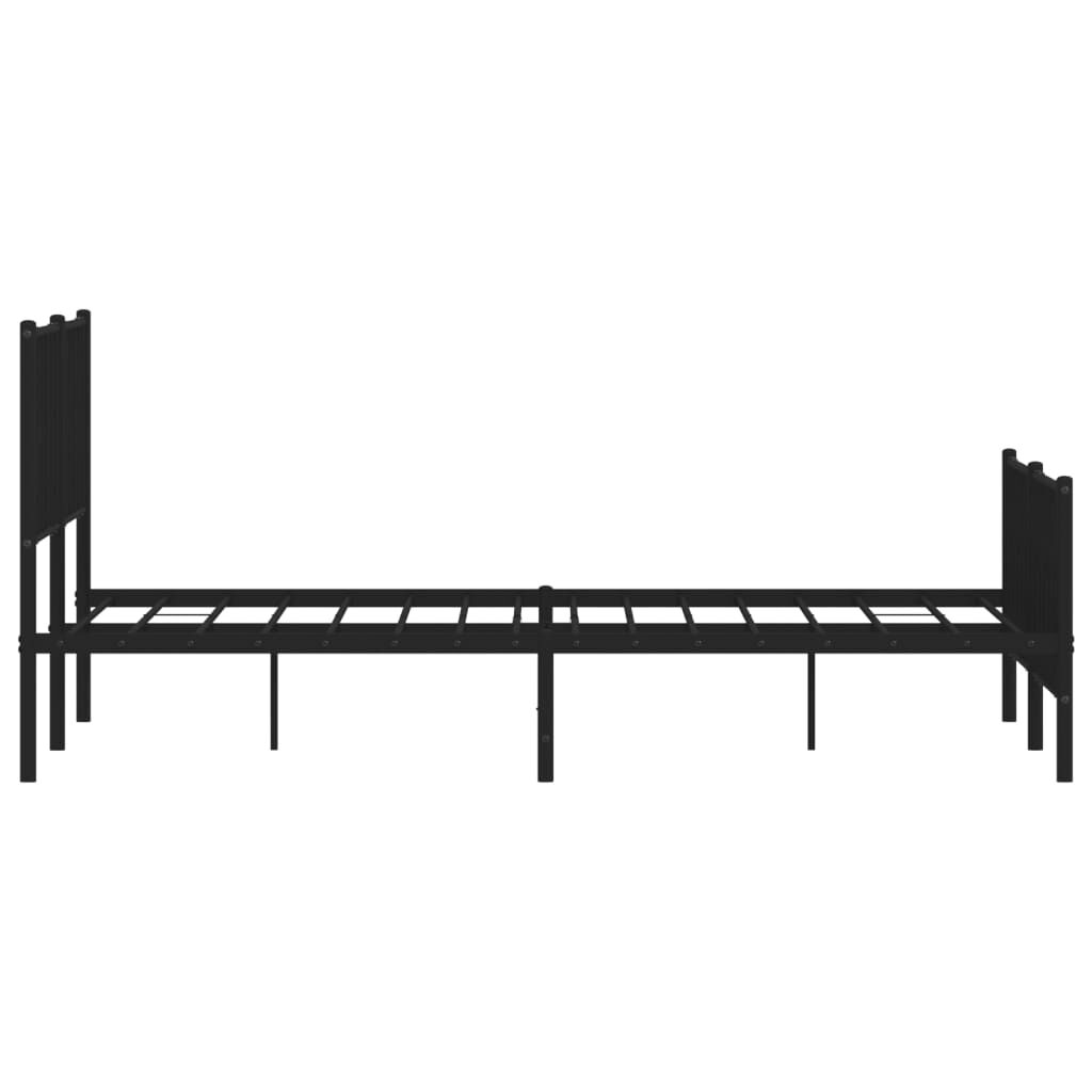 vidaXL Metal Bed Frame without Mattress with Footboard Black 150x200cm