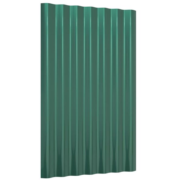 vidaXL Roof Panels 12 pcs Powder-coated Steel Green 60x36 cm