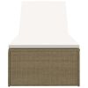 vidaXL Sunlounger Poly Rattan Brown and Cream White