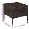 vidaXL Outdoor Chair and Stool with Cushions Poly Rattan Brown