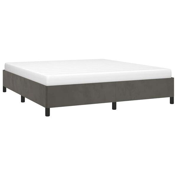 vidaXL Bed Frame without Mattress Dark Grey California King Velvet