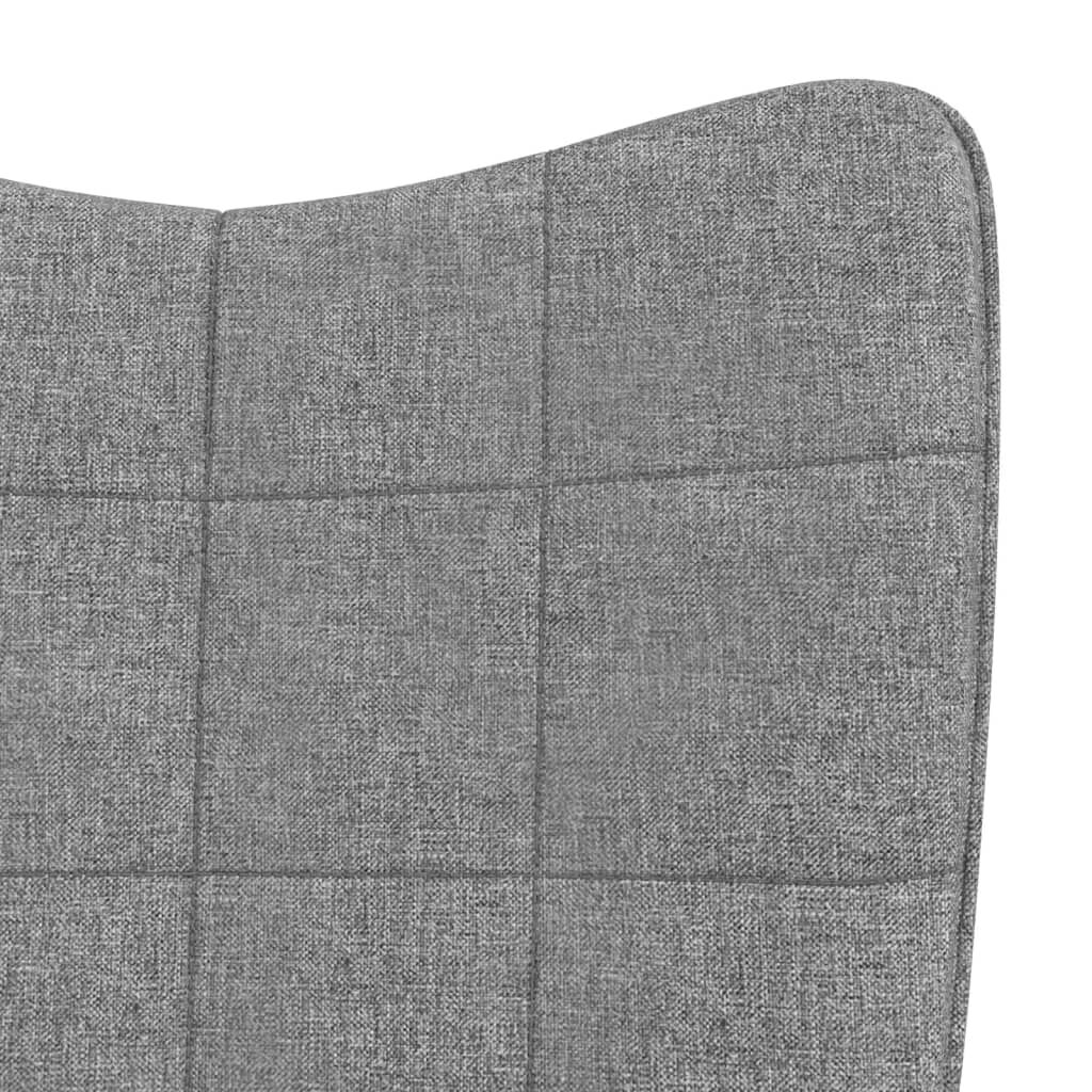vidaXL Rocking Chair with a Stool Light Grey Fabric