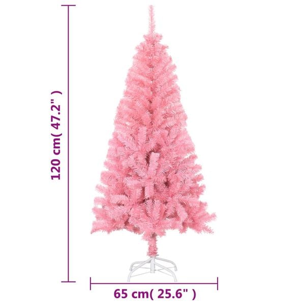 vidaXL Artificial Christmas Tree with Stand Pink 120 cm PVC