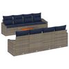 vidaXL Garden Sofa Set with Cushion 9 pcs Grey Poly Rattan