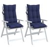 vidaXL Highback Chair Cushions 2 pcs Navy Blue Oxford Fabric