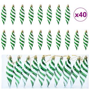 vidaXL Christmas Tree Decoration 40 pcs Green