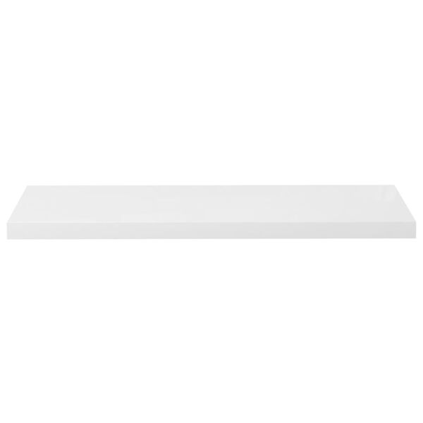 vidaXL Floating Wall Shelves 2 pcs High Gloss White 90x23.5x3.8 cm MDF