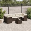 vidaXL 8 Piece Garden Sofa Set with Cushions Brown Poly Rattan