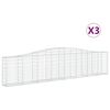 vidaXL Arched Gabion Baskets 3 pcs 400x30x80/100 cm Galvanised Iron