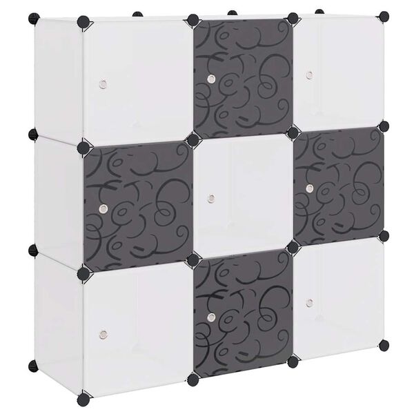 vidaXL Storage Cube Organiser with 9 Compartments Black and White