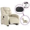 vidaXL Electric Stand up Massage Recliner Chair Cream Faux Leather