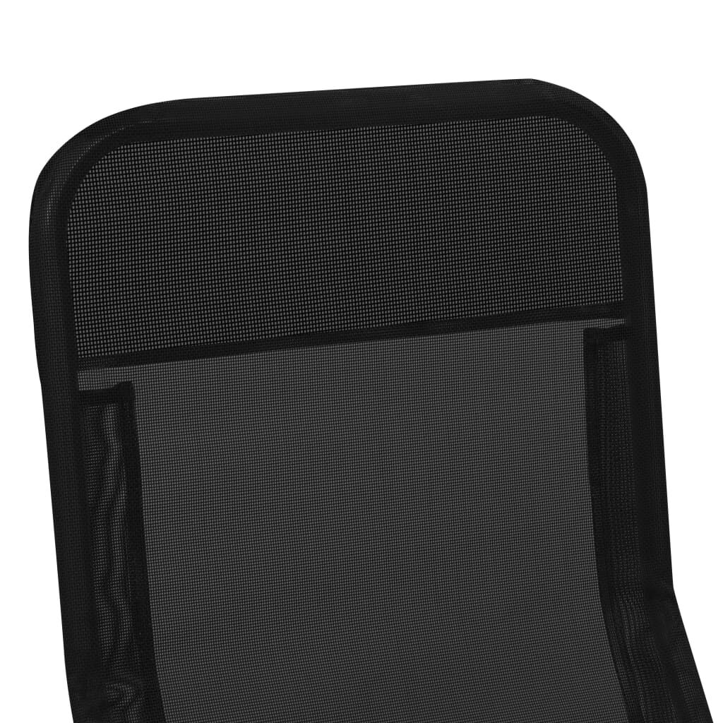 vidaXL Folding Sun Loungers 2 pcs Textilene Black