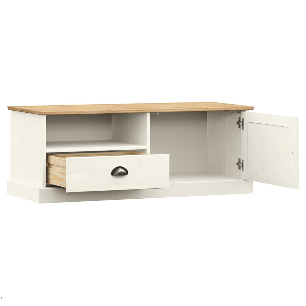 vidaXL TV Cabinet VIGO White 106x40x40 cm Solid Wood Pine