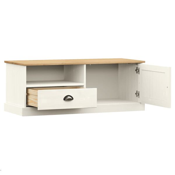 vidaXL TV Cabinet VIGO White 106x40x40 cm Solid Wood Pine