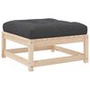vidaXL Garden Footstool with Cushion Solid Wood Pine