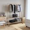 vidaXL Clothes Rack with Shelves and Wheels 132x45.5x155.5 cm Bamboo