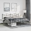 vidaXL Metal Bed Frame without Mattress with Footboard Black 193x203cm