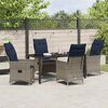 vidaXL Table and Chair Set with Cushion 5 pcs Grey PE Rattan