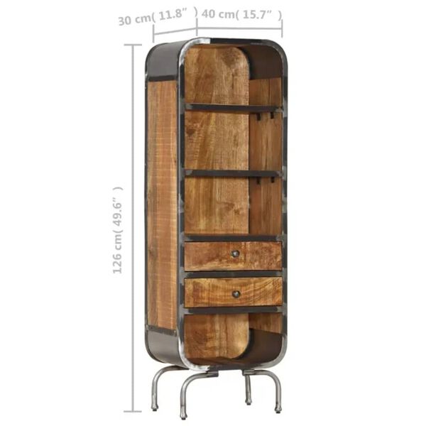 vidaXL Highboard 40x30x126 cm Solid Wood Mango