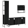 vidaXL 4 Piece Bathroom Furniture Set Black Engineered Wood