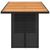 vidaXL Garden Table with Acacia Wood Top Black 190x80x75 cm Poly Rattan