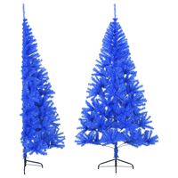 vidaXL Artificial Half Christmas Tree with Stand Blue 180 cm PVC