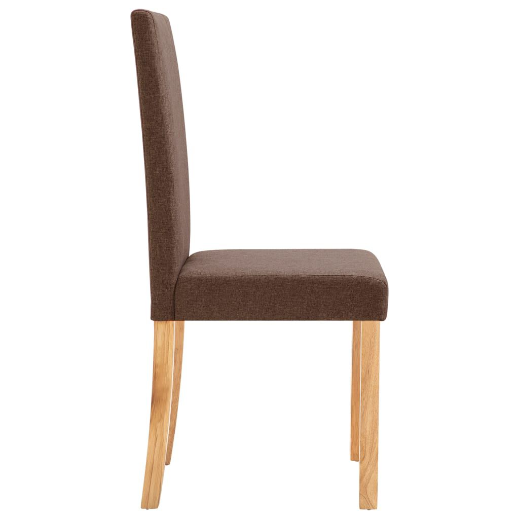 vidaXL Dining Chairs 2 pcs Brown Fabric