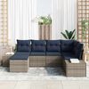 vidaXL Garden Sofa Set with Cushion 6 pcs Grey Poly Rattan