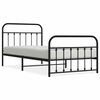 vidaXL Metal Bed Frame without Mattress with Footboard Black 100x200cm